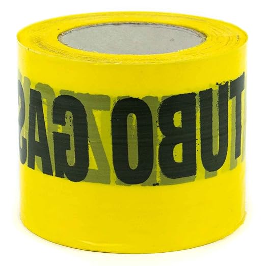 NASTRO SEGNALETICO 'ATTENZIONE TUBO GAS' 10 cm x 200 mt