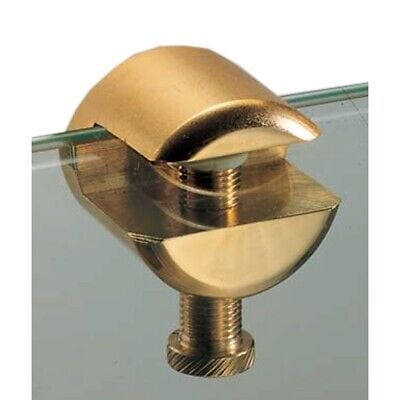 MENSOLINA REGGIVETRO A MORSETTO 'ANNA' 25x25 mm - Ottone lucido - spessore max 11 mm