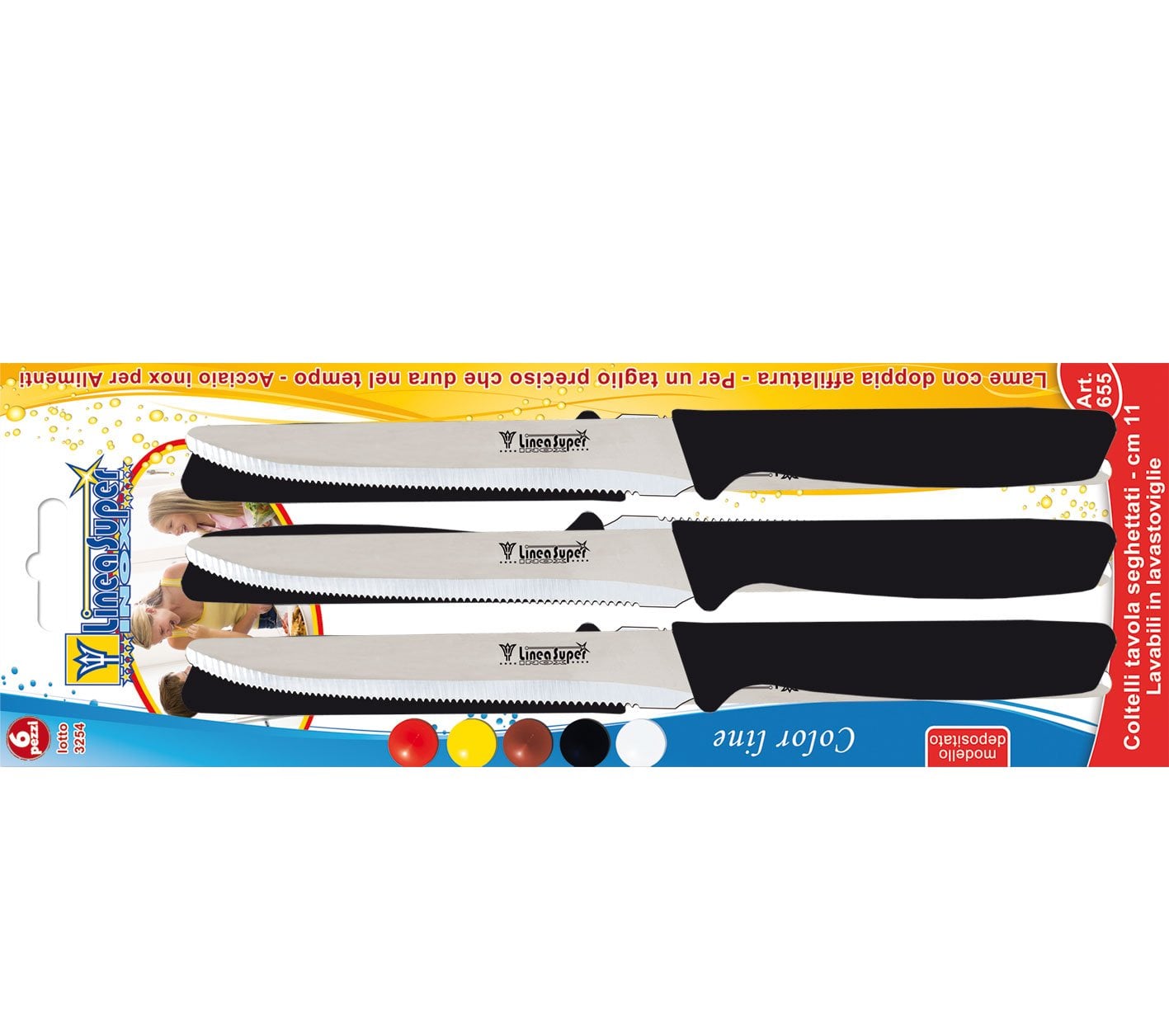 COLTELLI DA TAVOLA Lama 11 cm - Blister 6 Pezzi