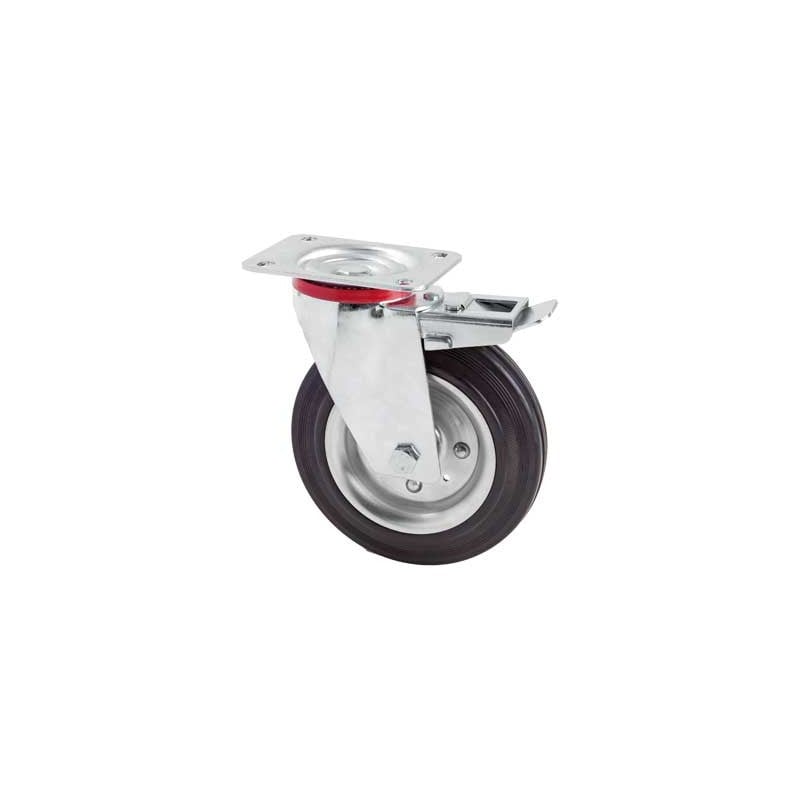RUOTA INDUSTRIALE GIREVOLE ART. 103 AVO C/FRENO 200x50 mm - portata 205 kg