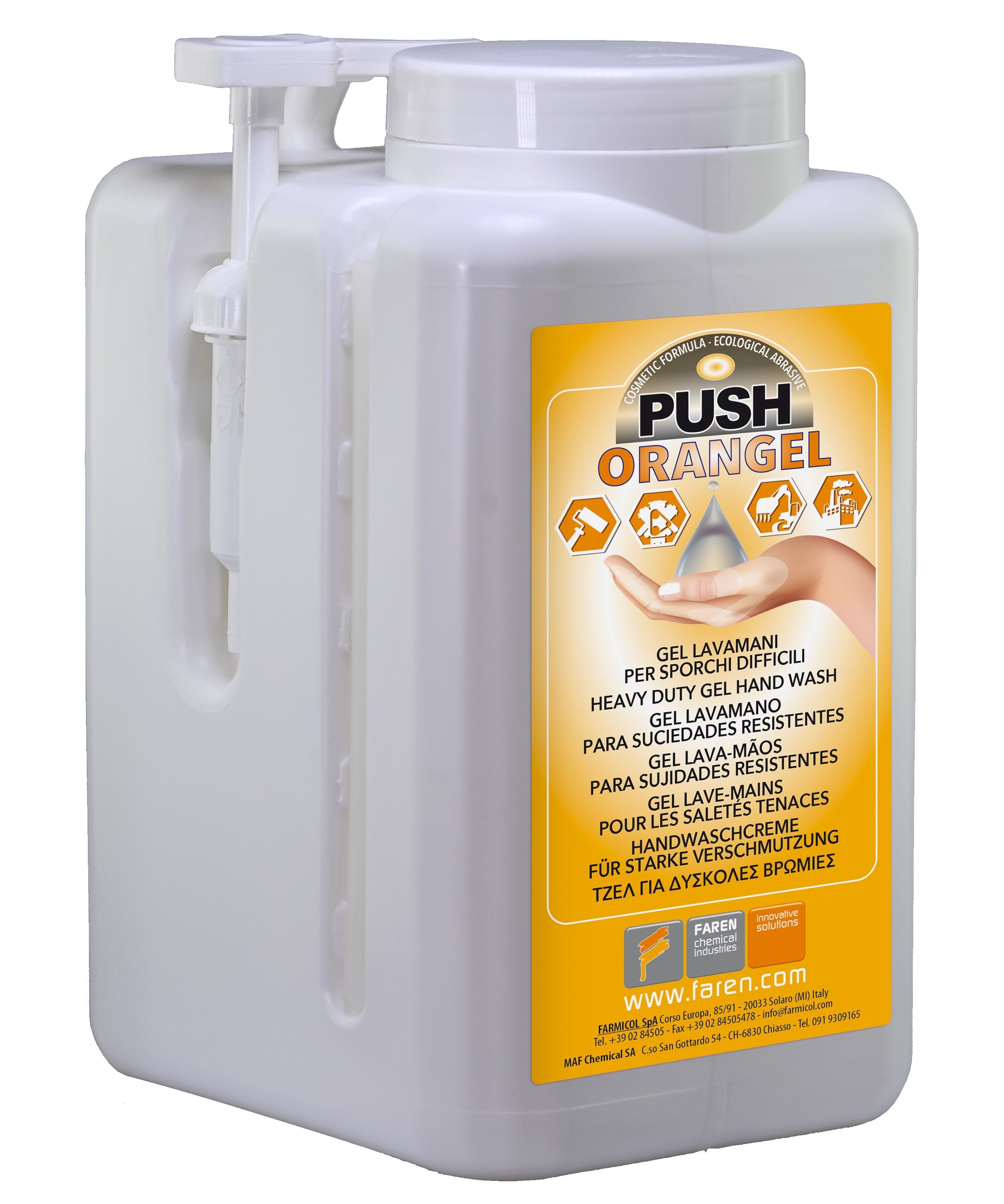 CREMA LAVAMANI GEL ABRASIVA 'PUSH ORANGEL' 5000 ml - con dosatore
