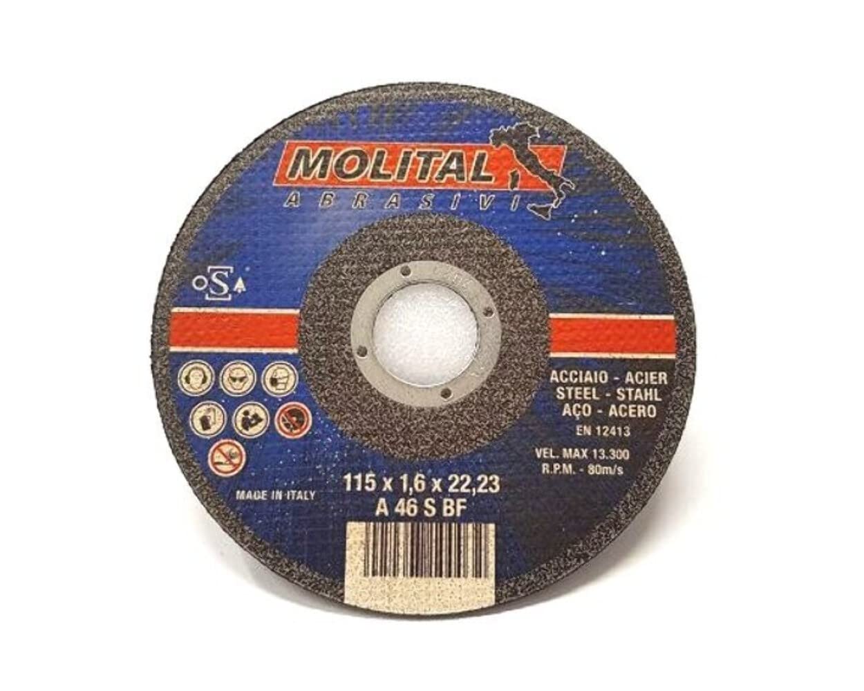 DISCO DA TAGLIO PER FERRO SOTTILE MOLITAL Ø 125x1,6 mm