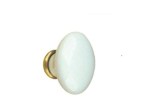 BOUTON DE MEUBLE EN CÉRAMIQUE « P04 » Ø 31 mm - Ivoire décor 02