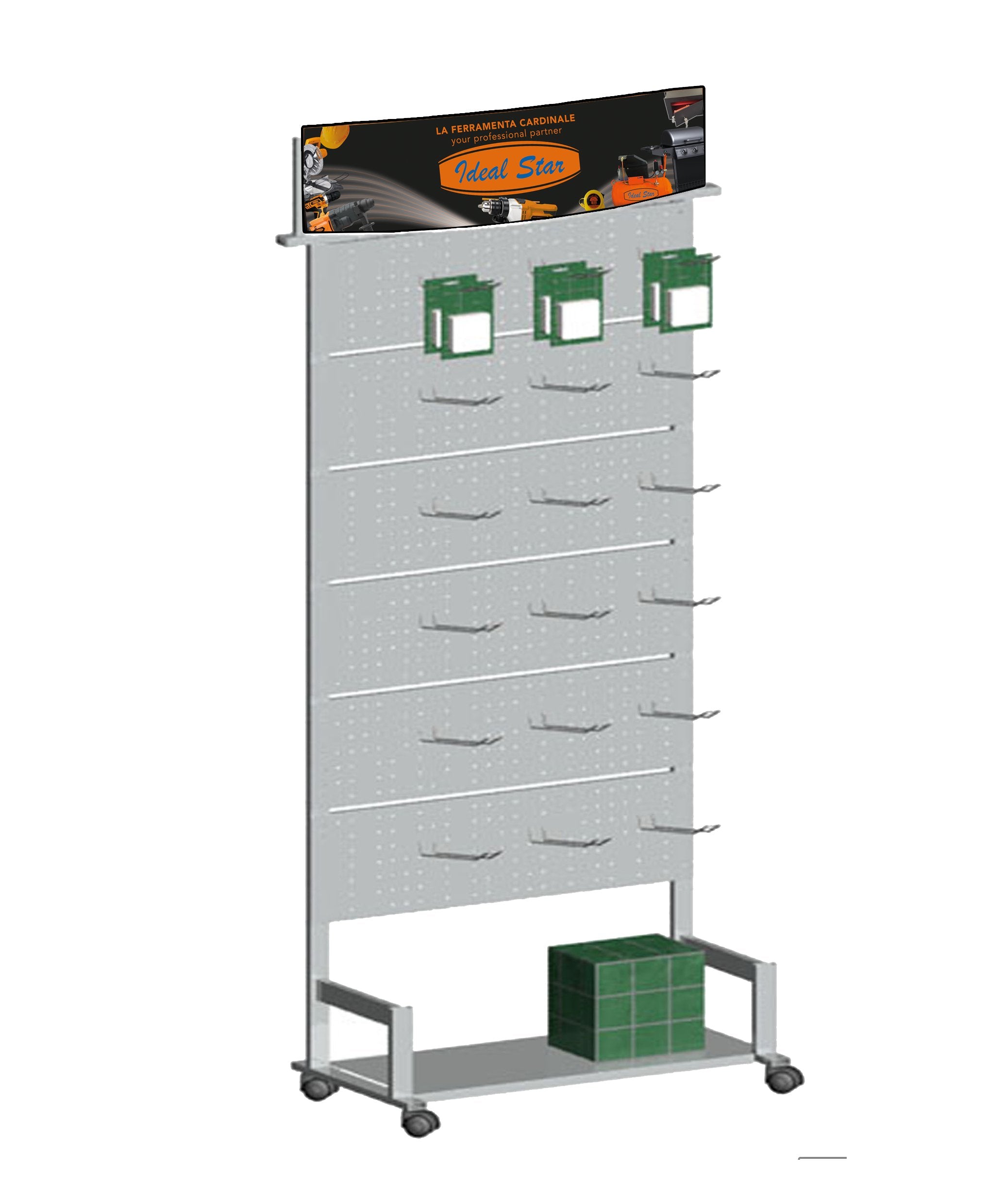PRÉSENTOIR D'OUTILS EN MÉTAL 80x40x200h cm