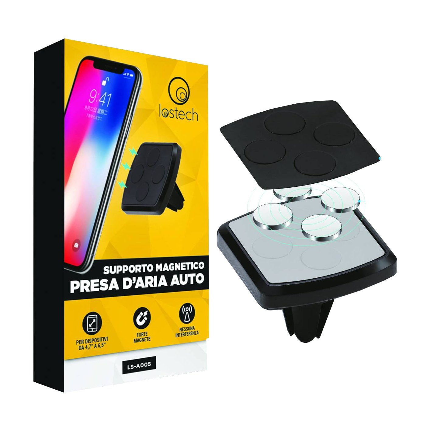 SUPPORTO MAGNETICO PRESA D'ARIA AUTO PER TELEFONO LOSTECH