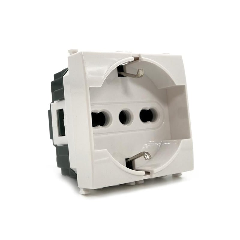 PRESA ITALIANA/TEDESCA 'EASY' 10/16A 250V 2P+T - Bianco