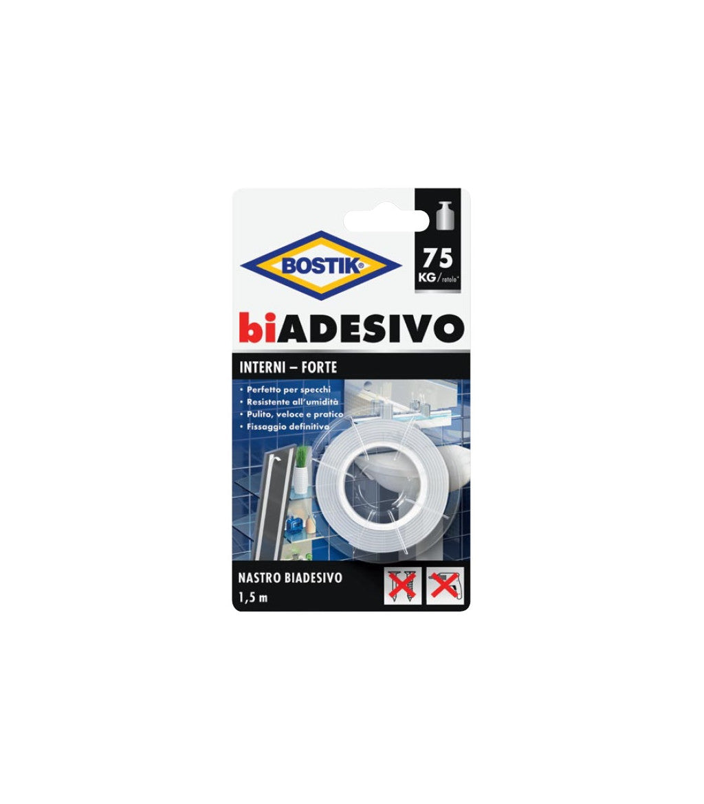 NASTRO BIADESIVO 'RIMOVIBILE-FORTE' BOSTIK mm 19x1,5mt