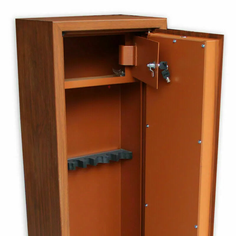 WAFFENSCHRANK MIT INNENTRESOR HOLZOPTIK 5 Gewehrhalter