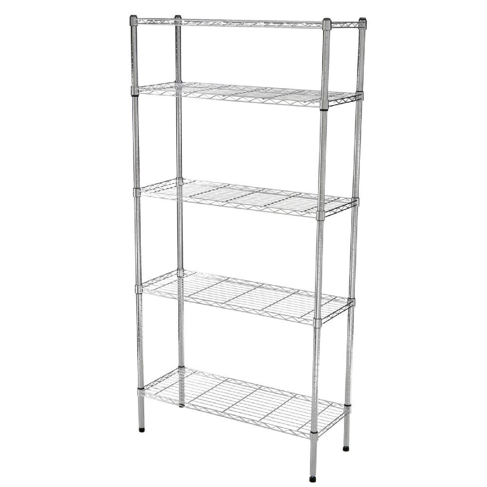SCAFFALE IN METALLO CROMATO 5 ripiani - cm 60x35x180h