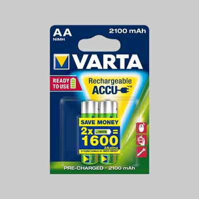PILE RICARICABILI 'RR ACCU' STILO 2100 mAh - Blister 2 Pezzi