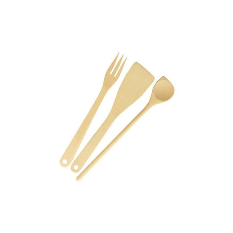 SET CUCCHIAIO - PALETTA - FORCHETTONE 'WOODY' 30 cm - 30 cm - 32cm -  3 pezzi