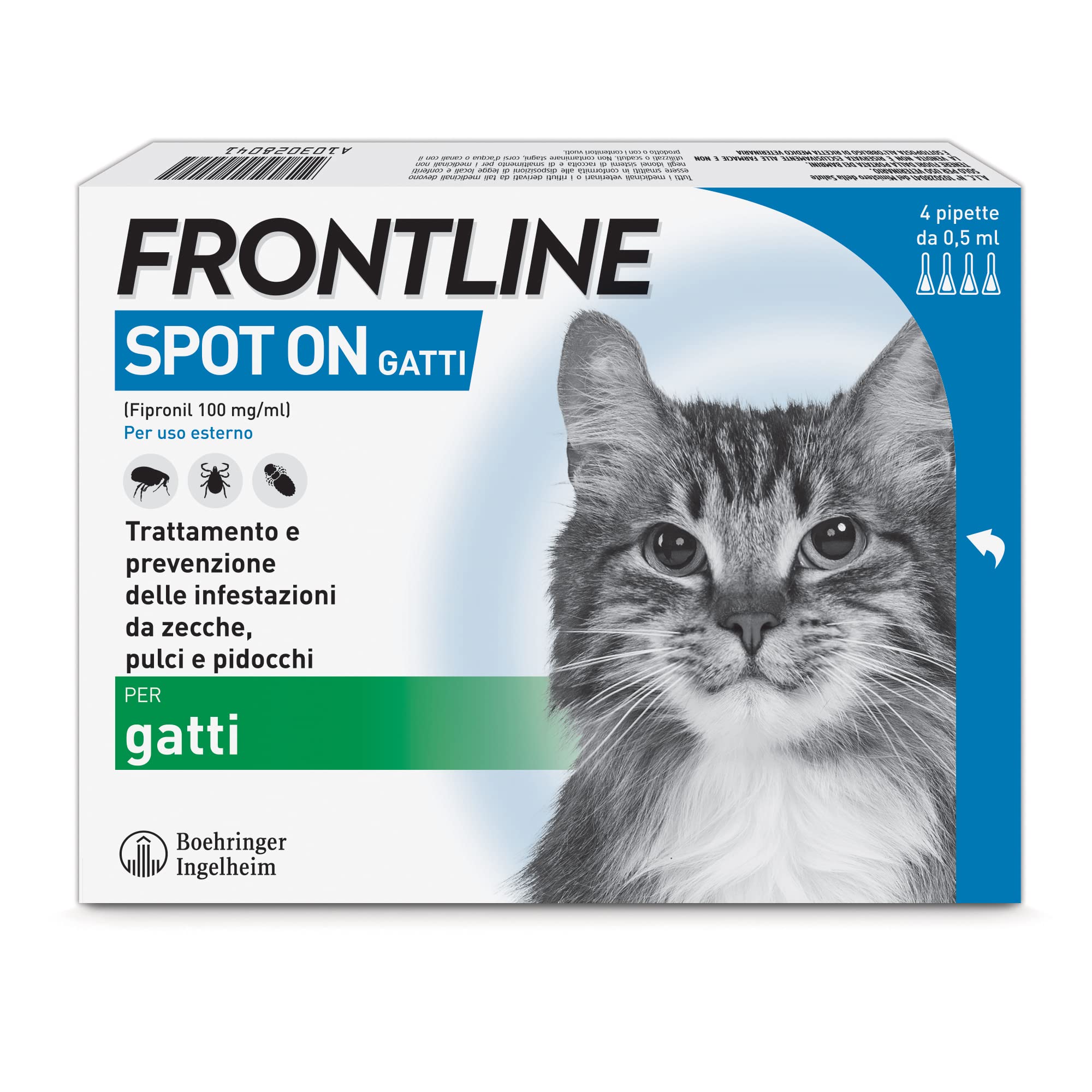 ANTIPARASSITARIO 'SPOT ON' FRONTLINE  Per cani 10-20Kg - 4 Pipette