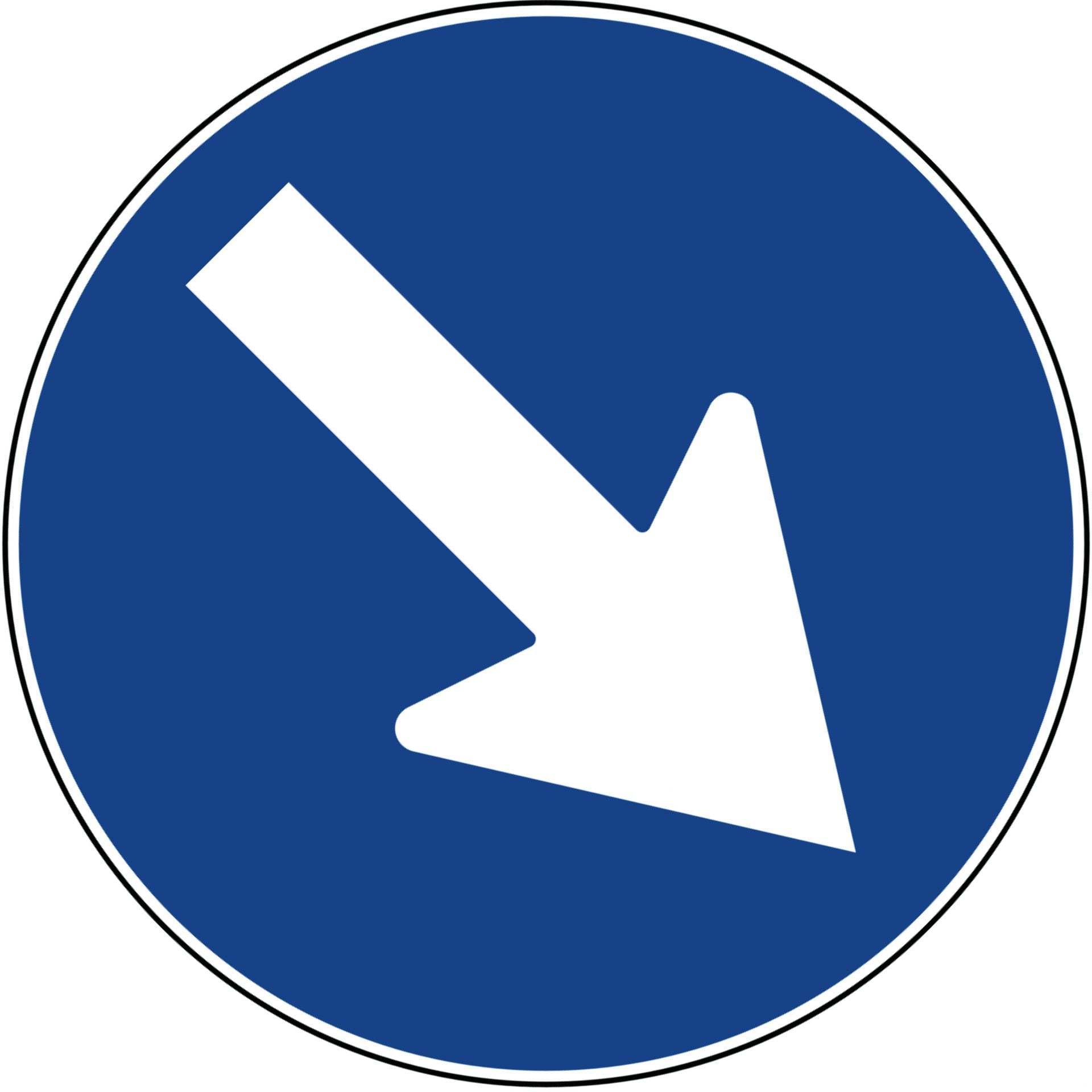 SIGNAL ROUTIER FIG. 82 "OBLIGATION DE TOURNER" Ø 60 cm