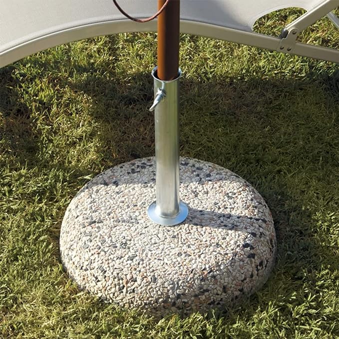 RUNDER GRANIT-SCHIRMFUSS Ø 45 cm - Rohrdurchmesser Ø 45/42 mm - 25 kg