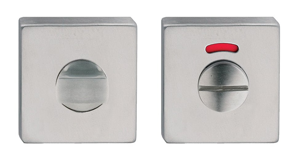 NOTTOLINO WC E SEGNALATORE 'QUADRO' 50x50 mm - Colore Inox satinato