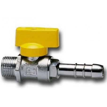 ROBINET DROIT GAZ MÂLE PORTE-CAOUTCHOUC 1/2 x 14