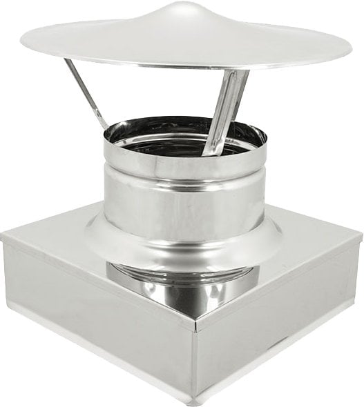 FUMAIOLO INOX QUADRO A CAPPELLO 'CINESE' 270x270 mm