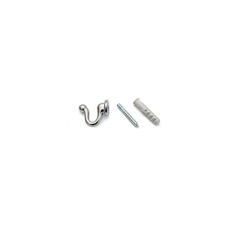 GANCETTO PER TENDAGGI PESANTE 30 mm - Cromo - blister 2 pezzi