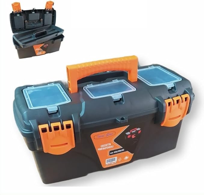 BOÎTE À OUTILS FERMETURE EN PLASTIQUE CARDINALE 432x250x238 mm