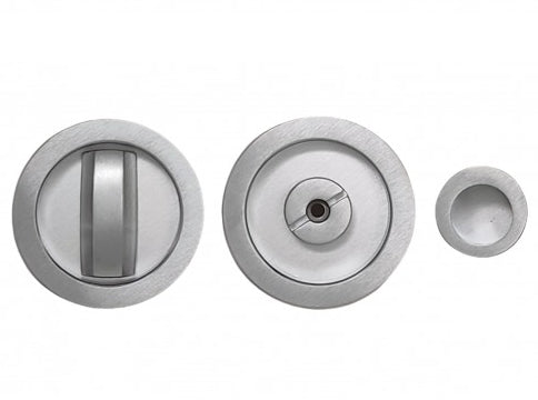 POIGNÉE ENCASTRÉE POUR PORTES COULISSANTES RONDE Ø 40 mm - Chrome mat