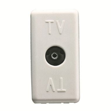 PRISE COAXIALE TV FEMELLE « SYSTEM » Blanche