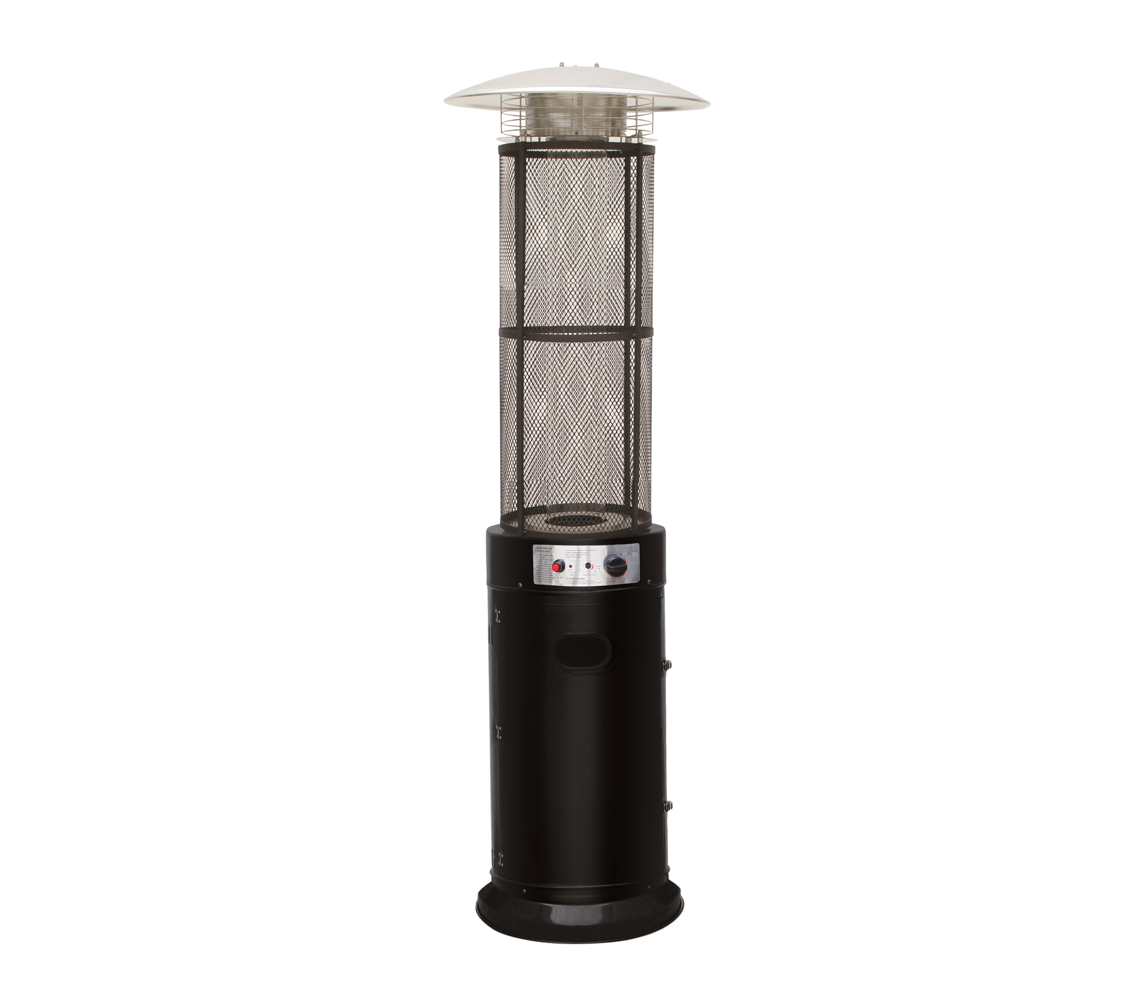 STUFA A FUNGO CON TUBO VETRO CARDINALE 11000 Watt - Col. Nero
