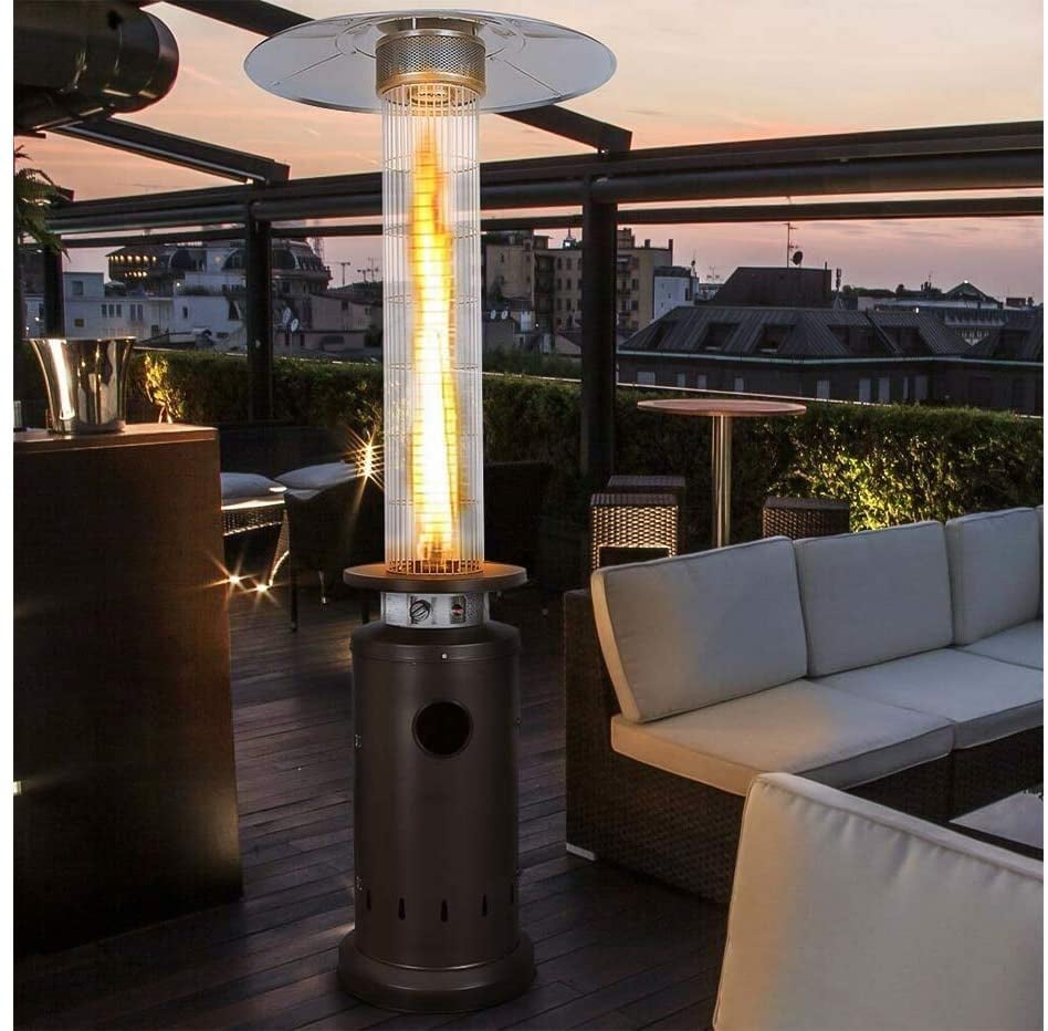 STUFA A FUNGO CON TUBO VETRO CARDINALE 11000 Watt - Col. Nero
