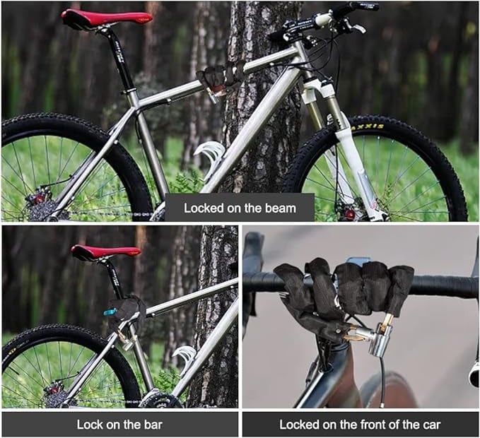 ANTIVOL À CHAÎNE 6 mm x 90 cm POUR VÉLO ET MOTO