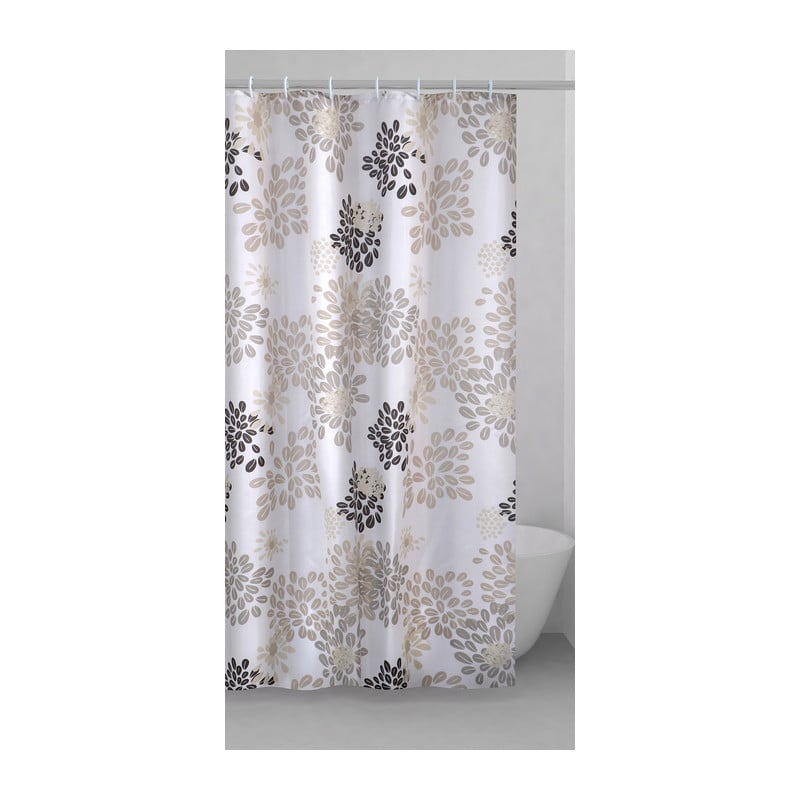 RIDEAU DE DOUCHE EN POLYESTER « CAFÉ » 180x200 cm - Blanc/Beige/Marron