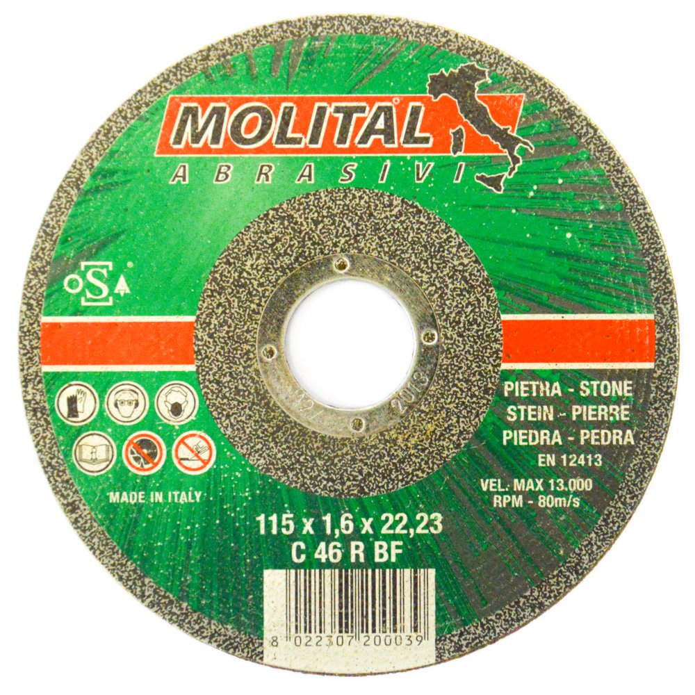 DISQUE À TRONÇONNER POUR MARBRE MINCE MOLITAL Ø 115x1,6 mm