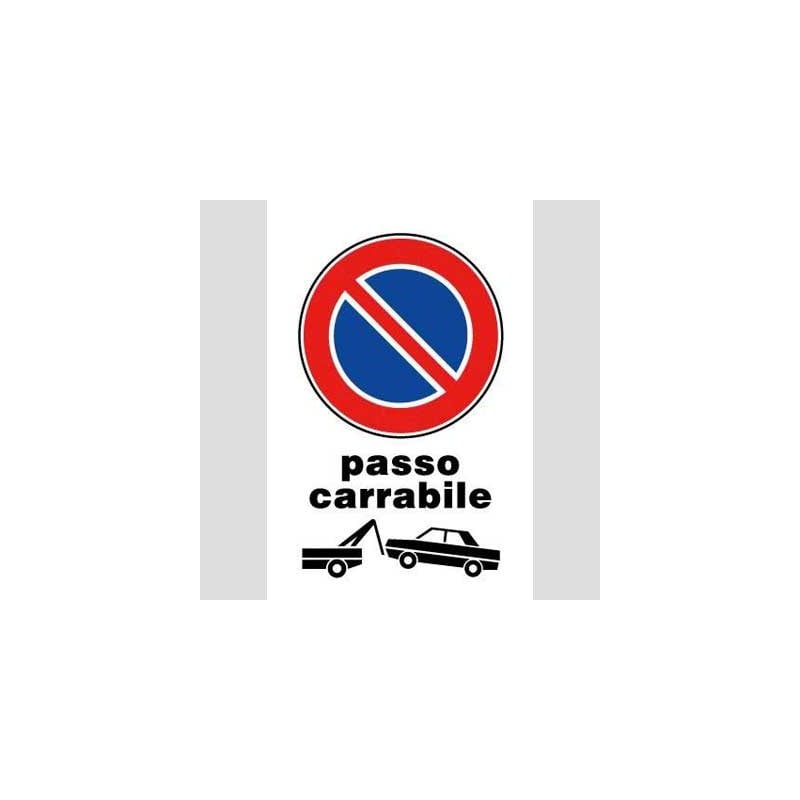 CARTELLO 'PASSO CARRABILE RIMOZIONE FORZATA' 20x30 cm
