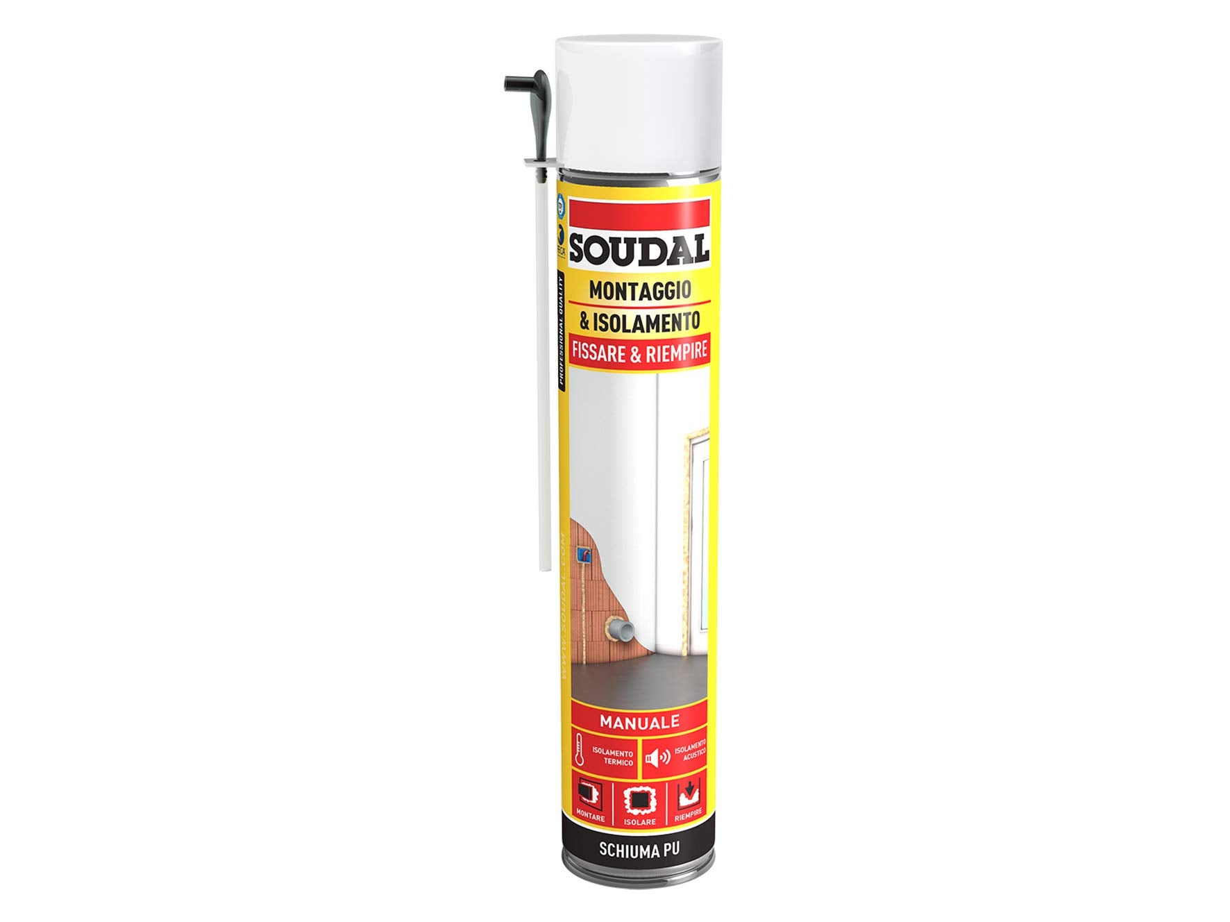 MOUSSE POLYURÉTHANE UNIVERSELLE SOUDAL 750 ml - Pistolet