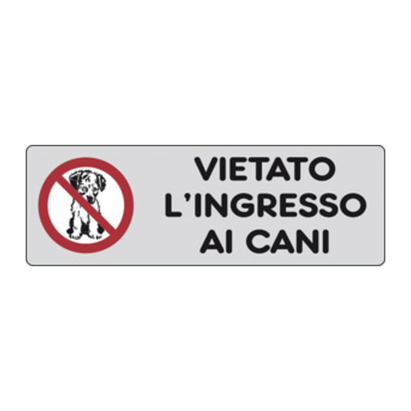 ETICHETTA 'VIETATO L'INGRESSO AI CANI' 15x5 cm