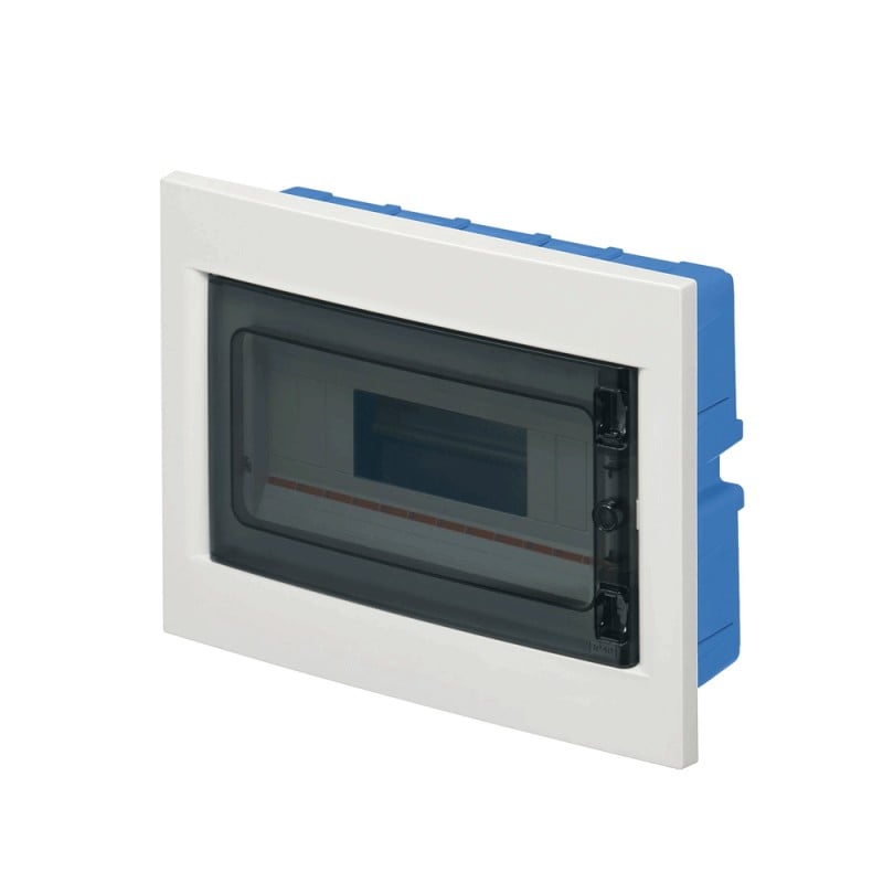 COFFRET ENCASTRABLE AVEC PORTE 8 Modules - 216x175x80 mm - Blanc