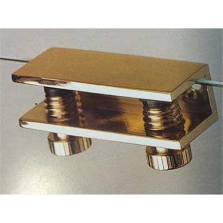 MENSOLINA REGGIVETRO A MORSETTO 25x30 mm - Ottone lucido
