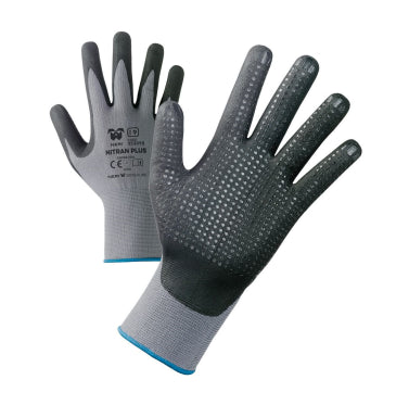 GANTS PROFESSIONNELS PICOTÉS « NITRAL PLUS » NOIRS Taille 8