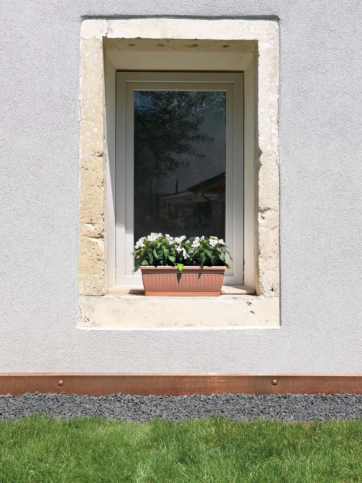 Jardinière avec soucoupe «FIRENZE» 50x20x17 cm (h)