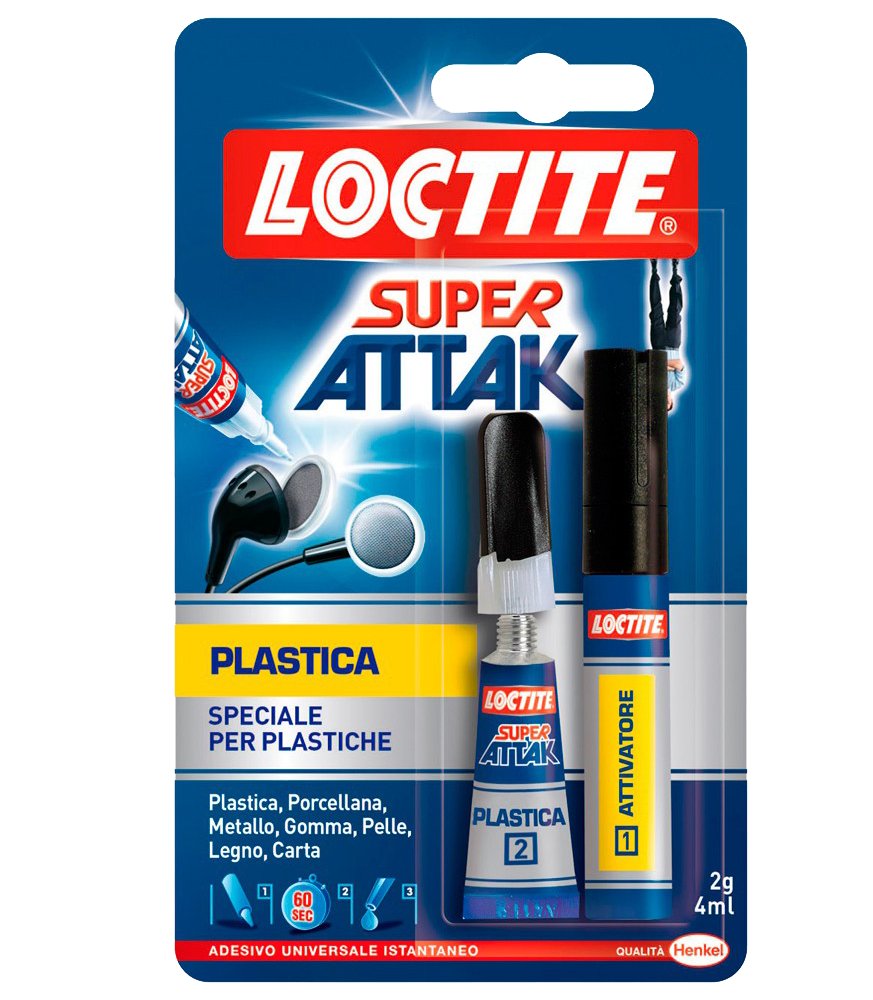 COLLA 'SUPER ATTAK PLASTICA' 2 gr + 4 ml
