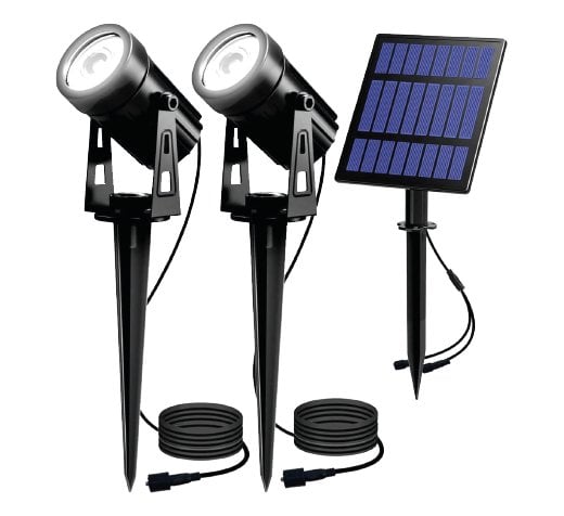 DOUBLE SPOT SOLAIRE À LED CARDINALE 2x3 Watts - Couleur noir