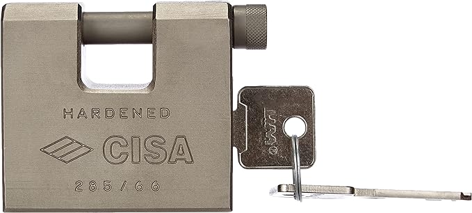 LUCCHETTO RETTANGOLARE IN ACCIAIO CON CHIAVE LIM CISA 84 mm