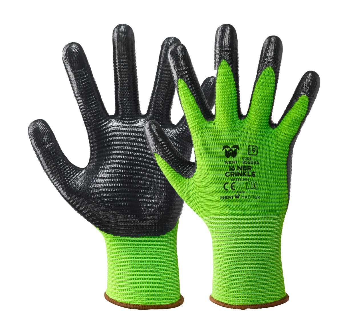 GUANTO PROFESSIONALE 'NBR CRINKLE' NERI Tg. 8