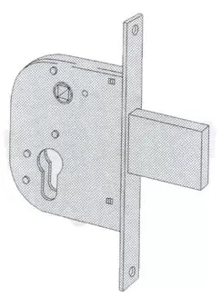SERRATURA DA INFILARE PER CANCELLI ART. 42312 CISA E50 - Scatola 84,5x95 mm