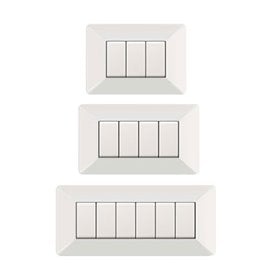 PLACCA COPRINTERRUTTORE BIANCA 'MYLIFE Q' 7 posti