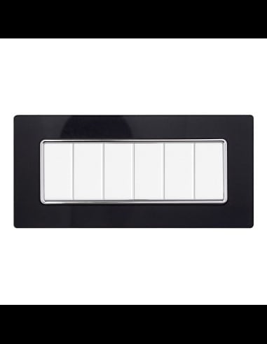 Abdeckung für Lichtschalter, Schwarz, 'SOLAR', 6 Module