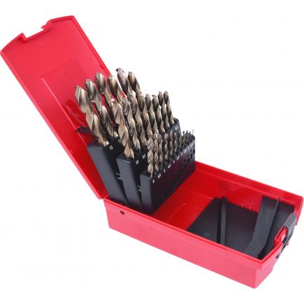 SERIE PUNTE 'HSS COBALTO 5%' IN ASTUCCIO ECEF 25 pezzi - 1÷13 mm x 0,50