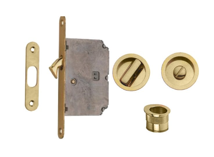 KIT PER PORTE SCORREVOLI CON NOTTOLINO E50 - Ottone lucido