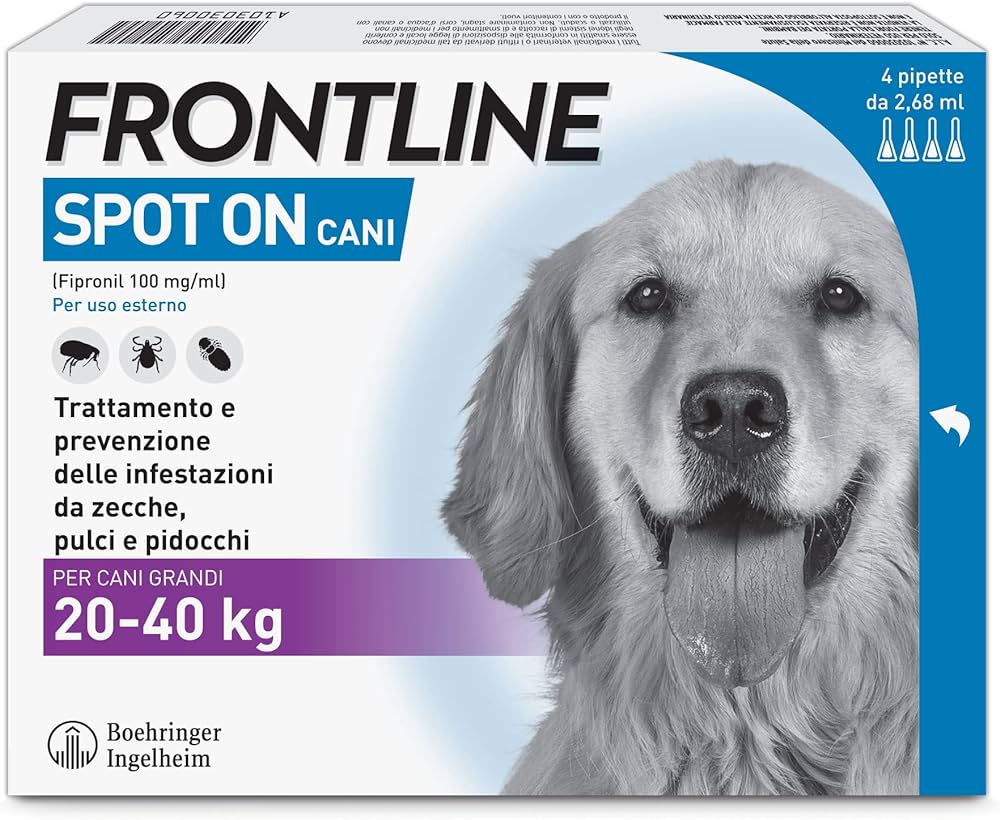 ANTIPARASSITARIO 'SPOT ON' FRONTLINE  Per cani 20-40Kg - 4 Pipette
