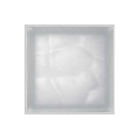 BRIQUE DE VERRE ONDULÉE BLANCHE SATINÉE 19x19x8 cm