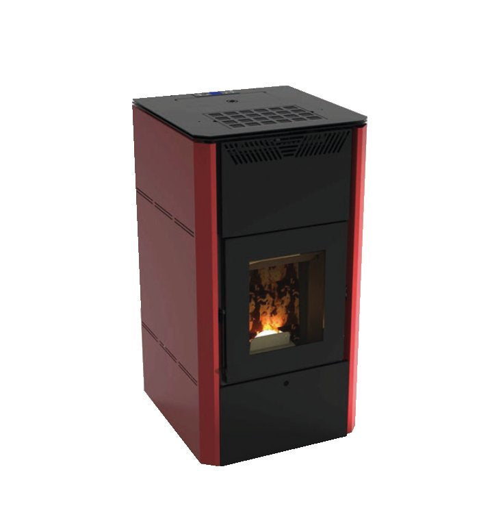 STUFA A PELLET TERMO 'CORVARA 32V' Kw 28,55 - Colore Bordeaux