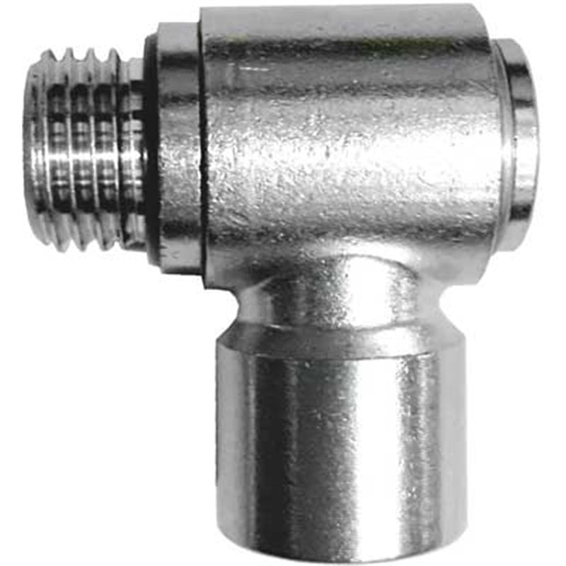RACCORDO GIREVOLE A 'L' ATTACCO FEMMINA 1/4"x1/4" mm